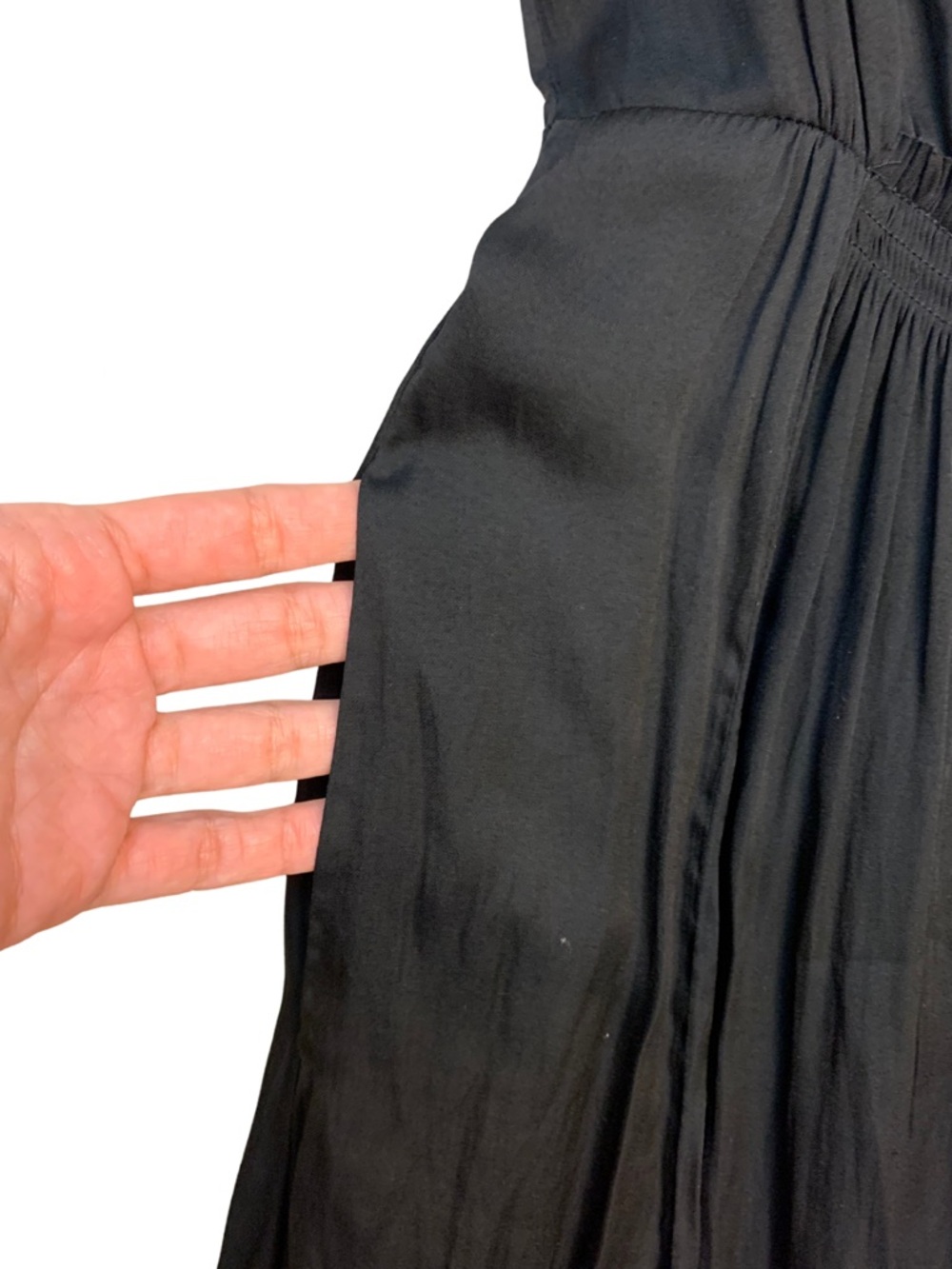 Banana Republic Flowy Black Sleeveless Maxi Dress 00P Petite Minimalist Capsule - Picture 5 of 12